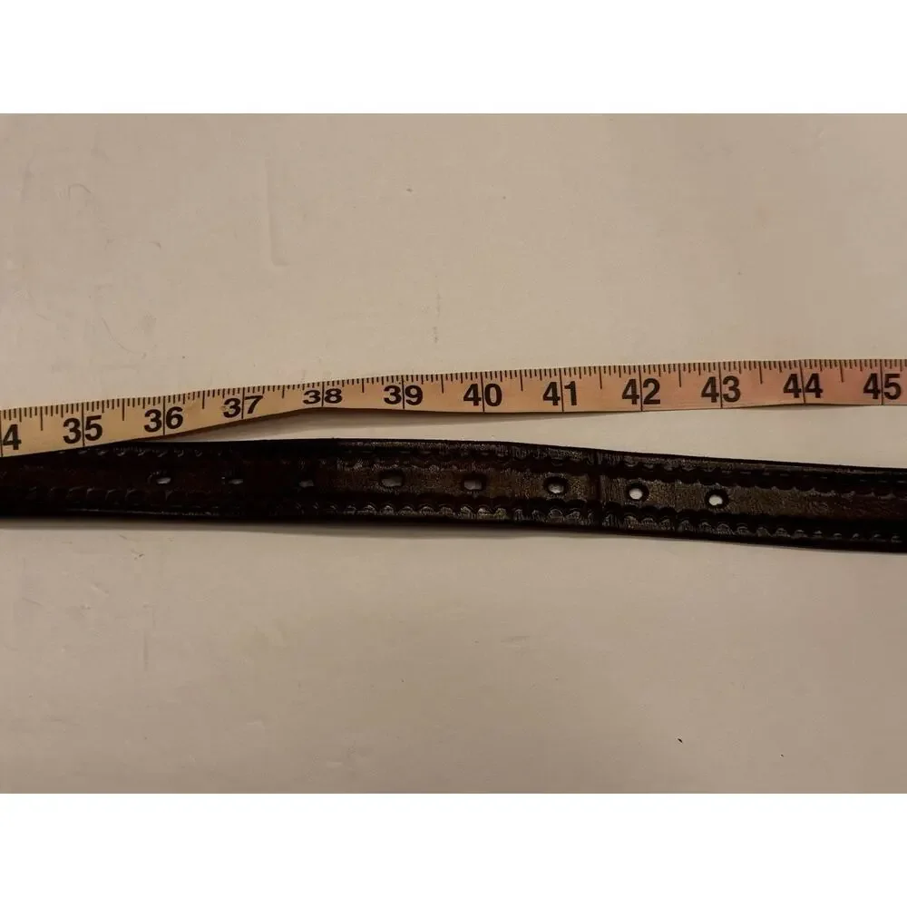 Chambers Belt Company Leather Tooled Brown Silver Road Runner Buckle Southwest